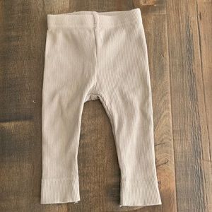 Mebie baby tan ribbed leggings